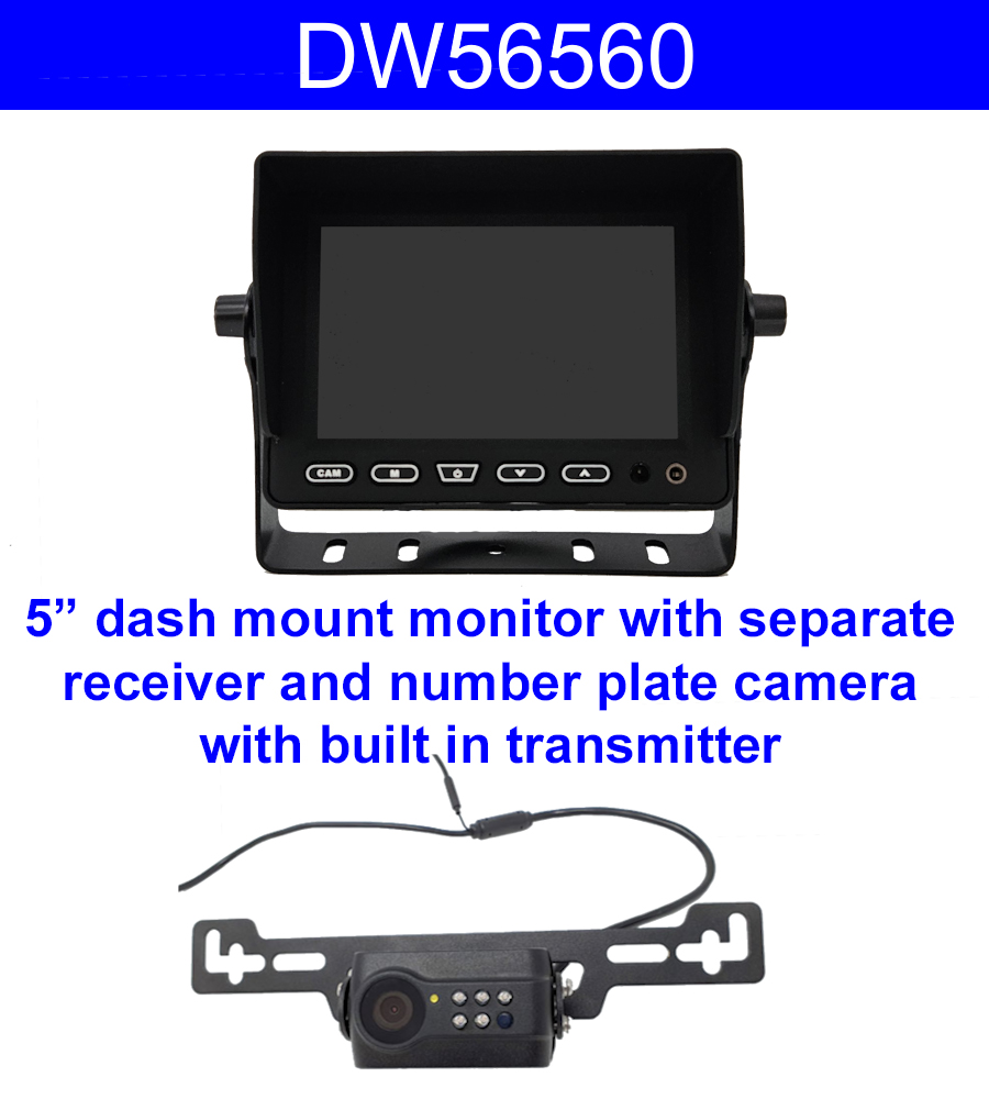 Number Plate Wireless Reversing Camera System with 5'' monitor